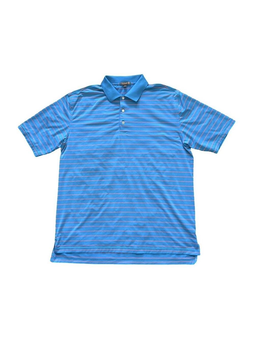 Peter Millar Summer Comfort Golf Polo Shirt Blue Red Striped Men's Size XL